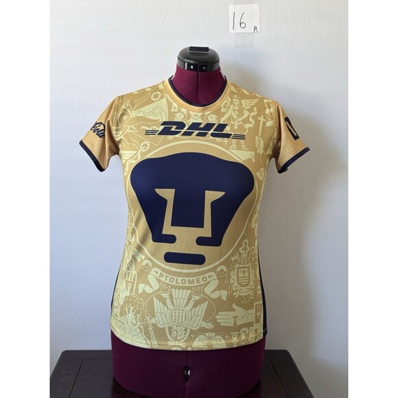 Pumas UNAM Soccer Jersey Gold DHL Telcel Women’s Small